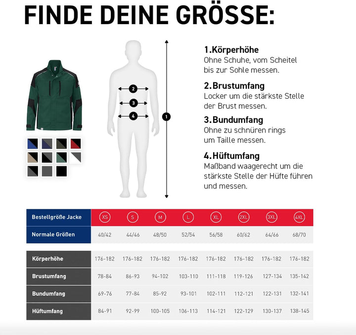 KÜBLER Workwear KÜBLER ACTIVIQ Arbeitsjacke moosgrün/schwarz moosgrün/schwarz 4XL, moosgrün/schwarz
