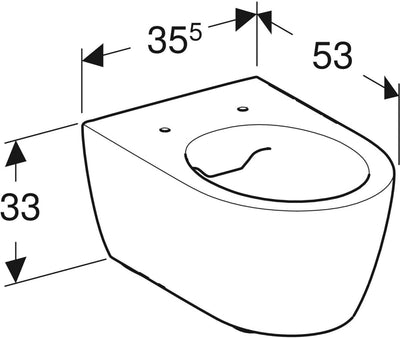 WC pakabinamas Geberit. iCon. Rimfree