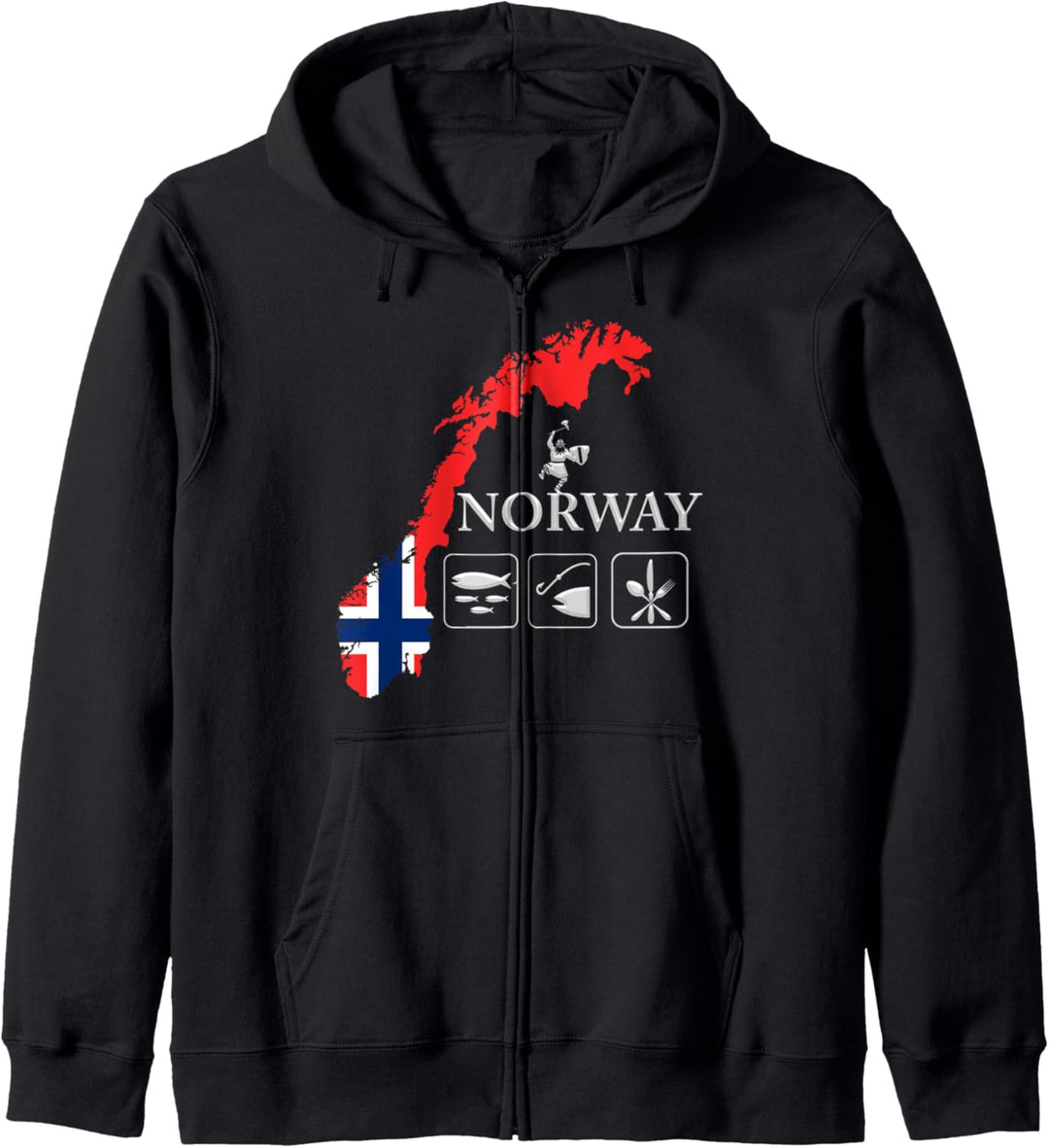 Norwegen - Land der Wikinger und Fisch Angler Kapuzenjacke