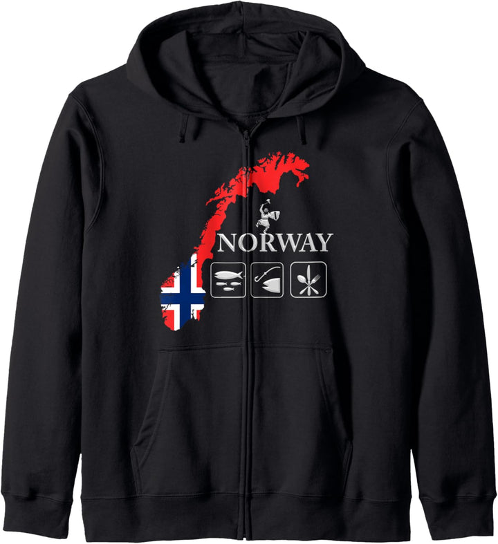 Norwegen - Land der Wikinger und Fisch Angler Kapuzenjacke
