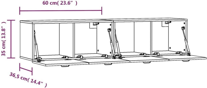 vidaXL 2X Wandschrank Hängeschrank Aufbewahrung Regal CD Schrank Bücherregal Bücherschrank Wohnzimme