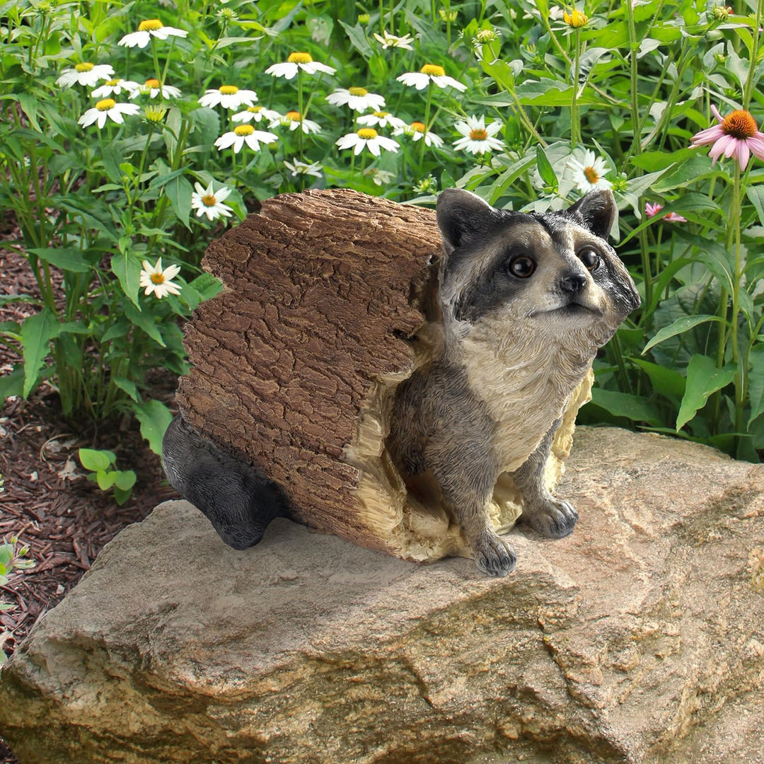 Design Toscano Bandit der Waschbär Tierstatue, Polyresin, Vollfarbe, 25,5 cm, Bandit