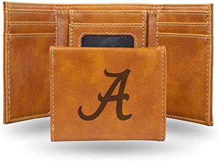 NCAA Rico Industries Laser Engraved Trifold Laser Engraved Tri-Fold Wallet - Men's Accessory Alabama