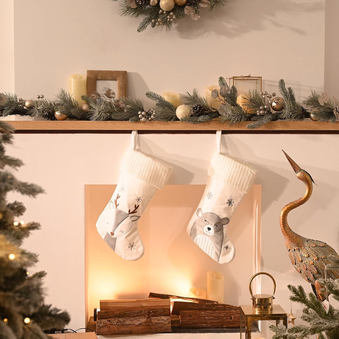 VALERY MADELYN Weihnachtsstrumpf 46cm für Weihnachtsdeko,2er Kinder Nikolausstiefel zum Befüllen,Gro