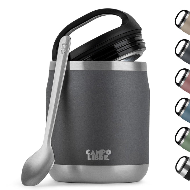 Campo Libre.® Lotta, Thermobehälter für Essen, Edelstahl Thermobecher Essen mit Löffel, Warmhaltebeh