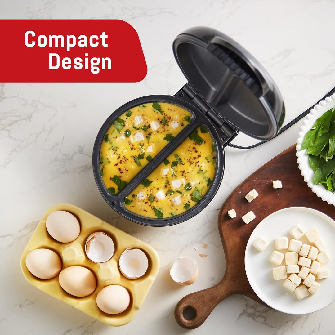 Elite Gourmet EOM205 Antihaft-Omelette, Frittata, Snack-Taschenzubereiter, Dessertzubereiter, 2 einz