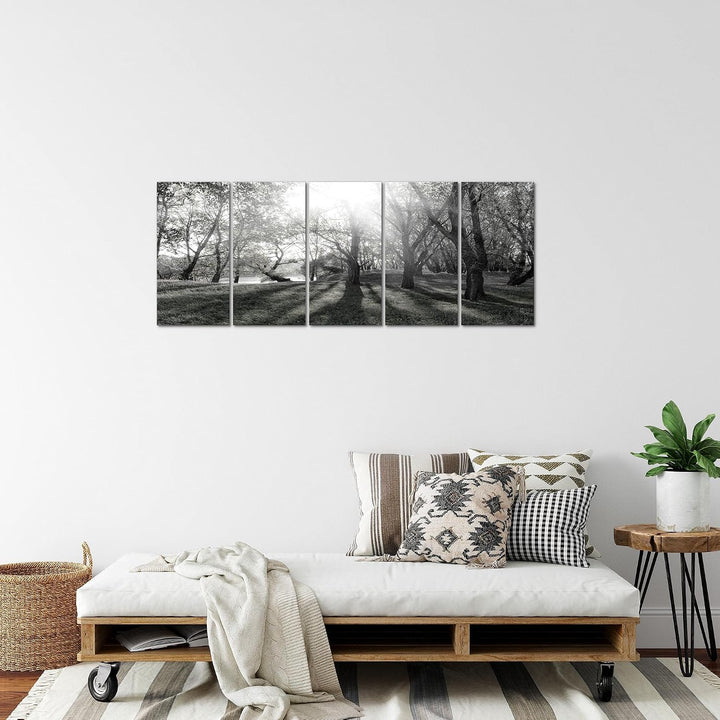 Runa Art Bild Wald Landschaft Wandbilder auf Vlies Leinwand 5 Teilig Wanddekoration Schlafzimmer Woh
