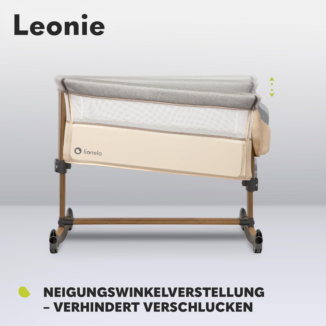 Lionelo Leonie 3 IN 1 Babybetten Babybett, Schaukelfunktion, 5-stufige Höhenverstellung, Schräglage,