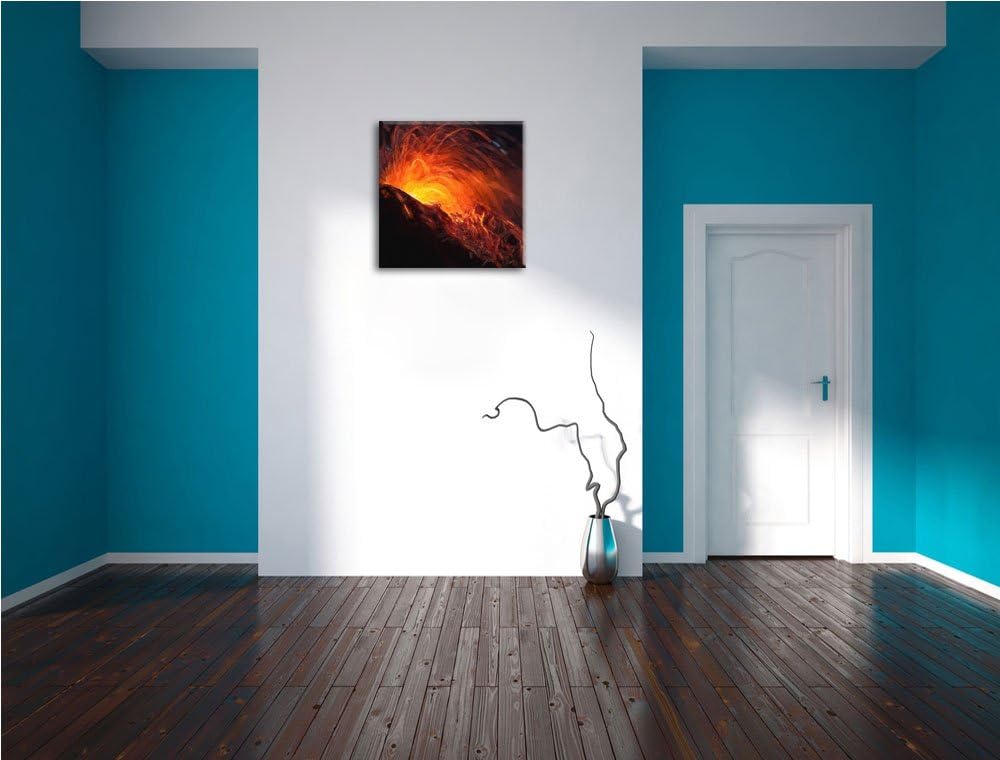 Pixxprint Vulkanausbruch als Leinwandbild/Grösse: 70x70 cm/Wandbild/Kunstdruck/fertig bespannt, 70x7