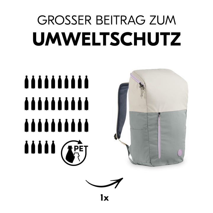 hauck Pack N Walk, Beige Sage - Wickelrucksack und Wickeltasche 22 Liter mit Innentaschen, Aussenfäc