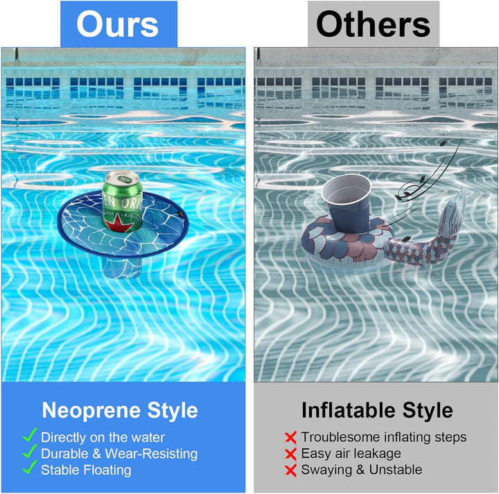 2 Stück Getränkehalter Pool Schwimmend Neoprene Schwimmender Pool Tablett Getränke Kühler Bierhalter