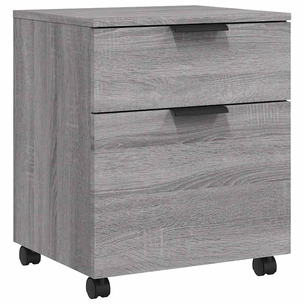 vidaXL Aktenschrank Mobil mit Rollen, Rollschrank Rollcontainer für Büro, Büroschrank mit viel Staur