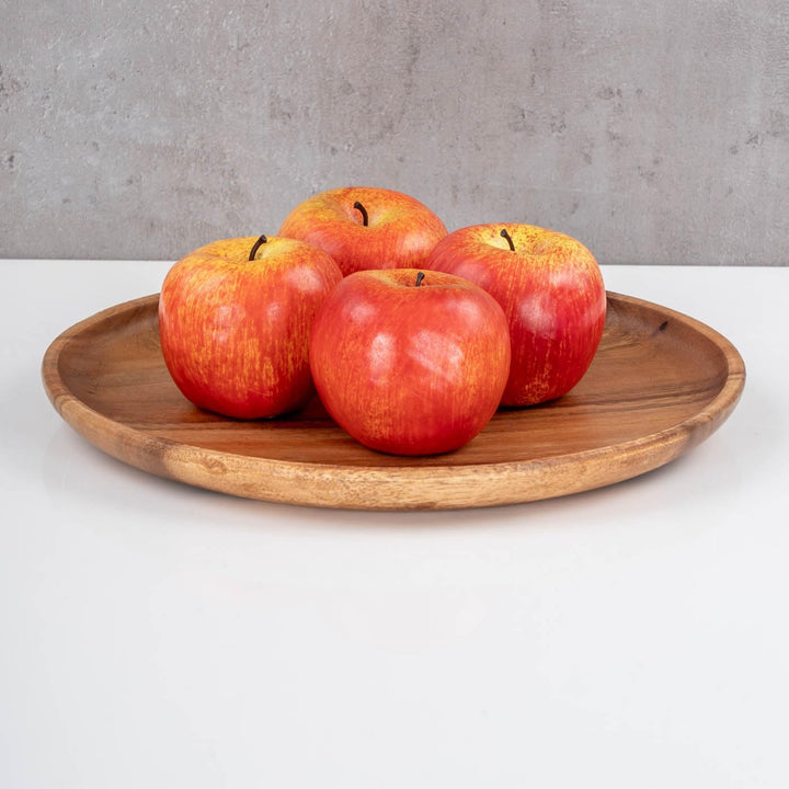 levandeo Holzteller 30x30cm rund aus Akazie - Holzschale Obstschale - Deko Dekoration Aufbewahrung A