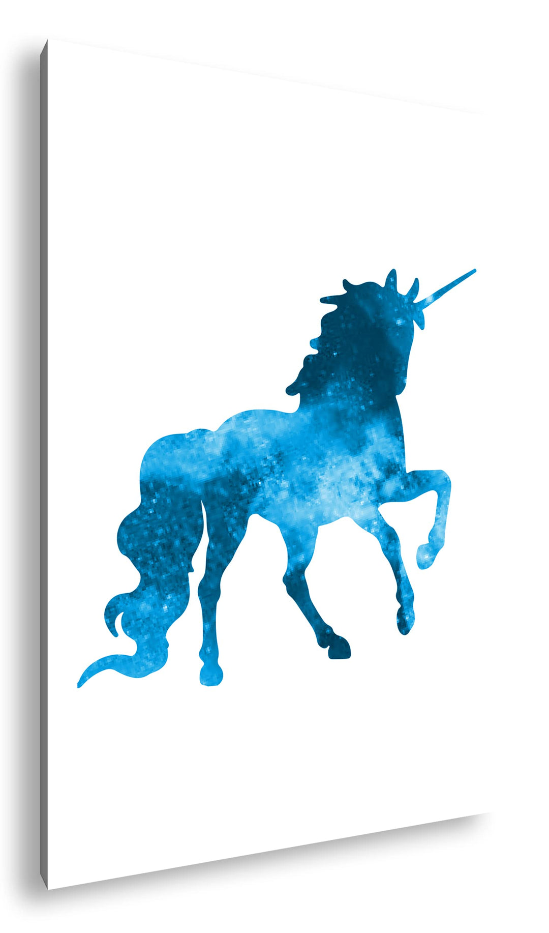 deyoli Galaxie-Einhorn Format: 80x60 Effekt: Monocrome Blau als Leinwandbild, Motiv fertig gerahmt a