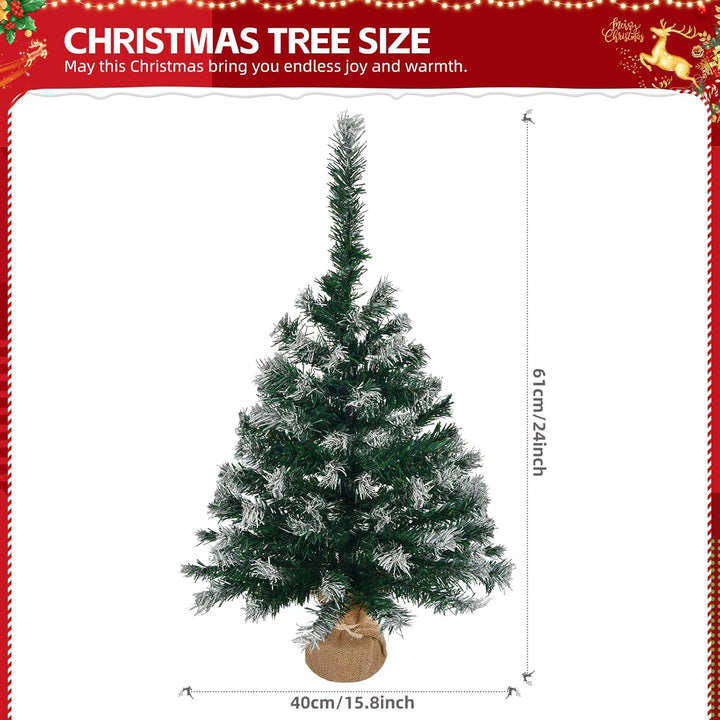 LEADZM Mini Weihnachtsbaum, künstlicher Weihnachtsbaum mini 60 cm - klein künstlich geschmückt für W