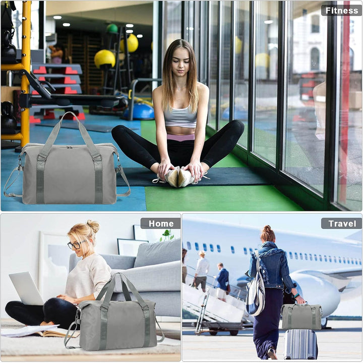Reisetasche Herren Gross Weekender Sporttasche Damen Wasserdicht Gym Bag Leichte Handgepäck Tasche F