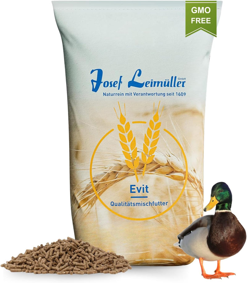 Leimüller Entenfutter Pellets Premiumqualität 25 kg - Vogelfutter für Ente, Gänse, Laufente - Gänsef