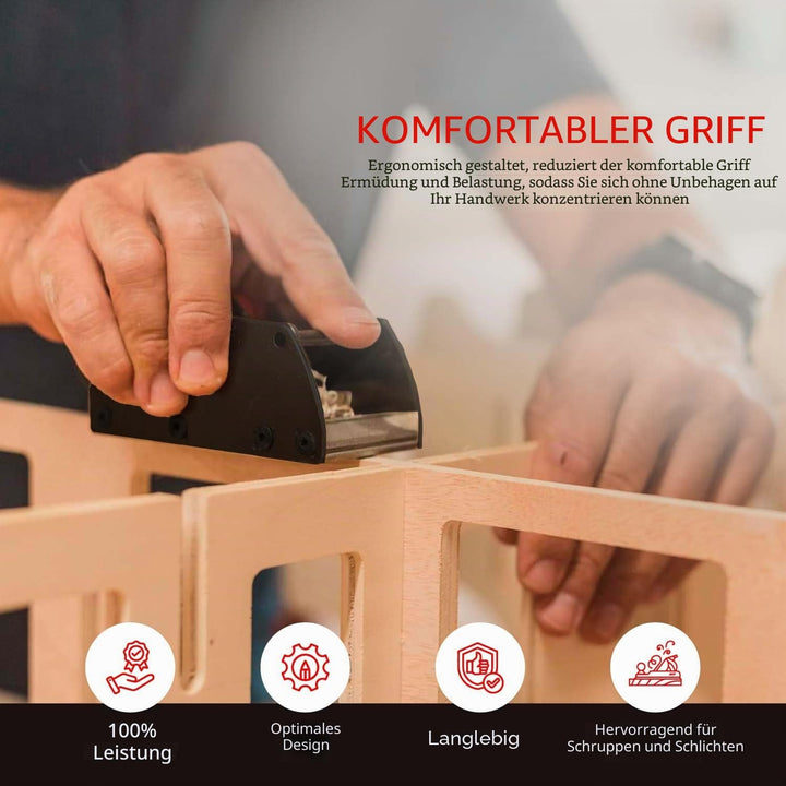 Hobel RALI 105 EVO B: Einhandhobel ohne Nachschärfen | Handhobel für Tischler | Einfache Einstellung