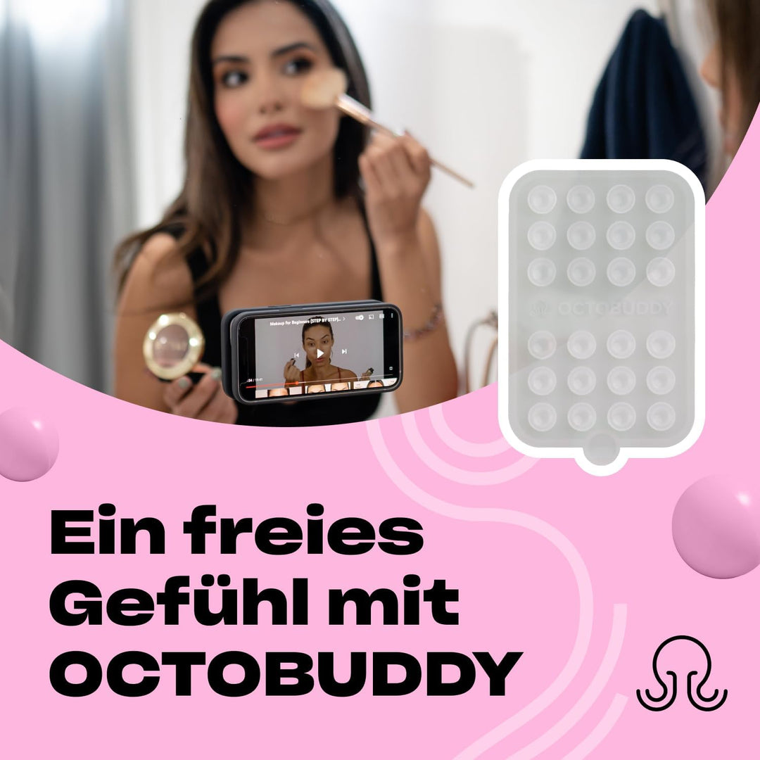 OCTOBUDDY Double - doppelseitige Silikon-Saugnapf Halterung fürs Handy - freihändige Saugnapfhalteru