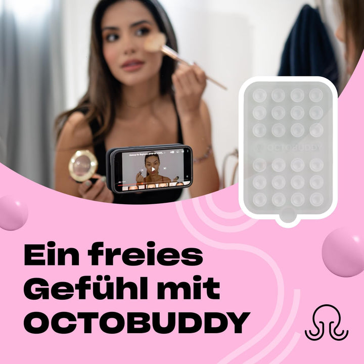 OCTOBUDDY Double - doppelseitige Silikon-Saugnapf Halterung fürs Handy - freihändige Saugnapfhalteru