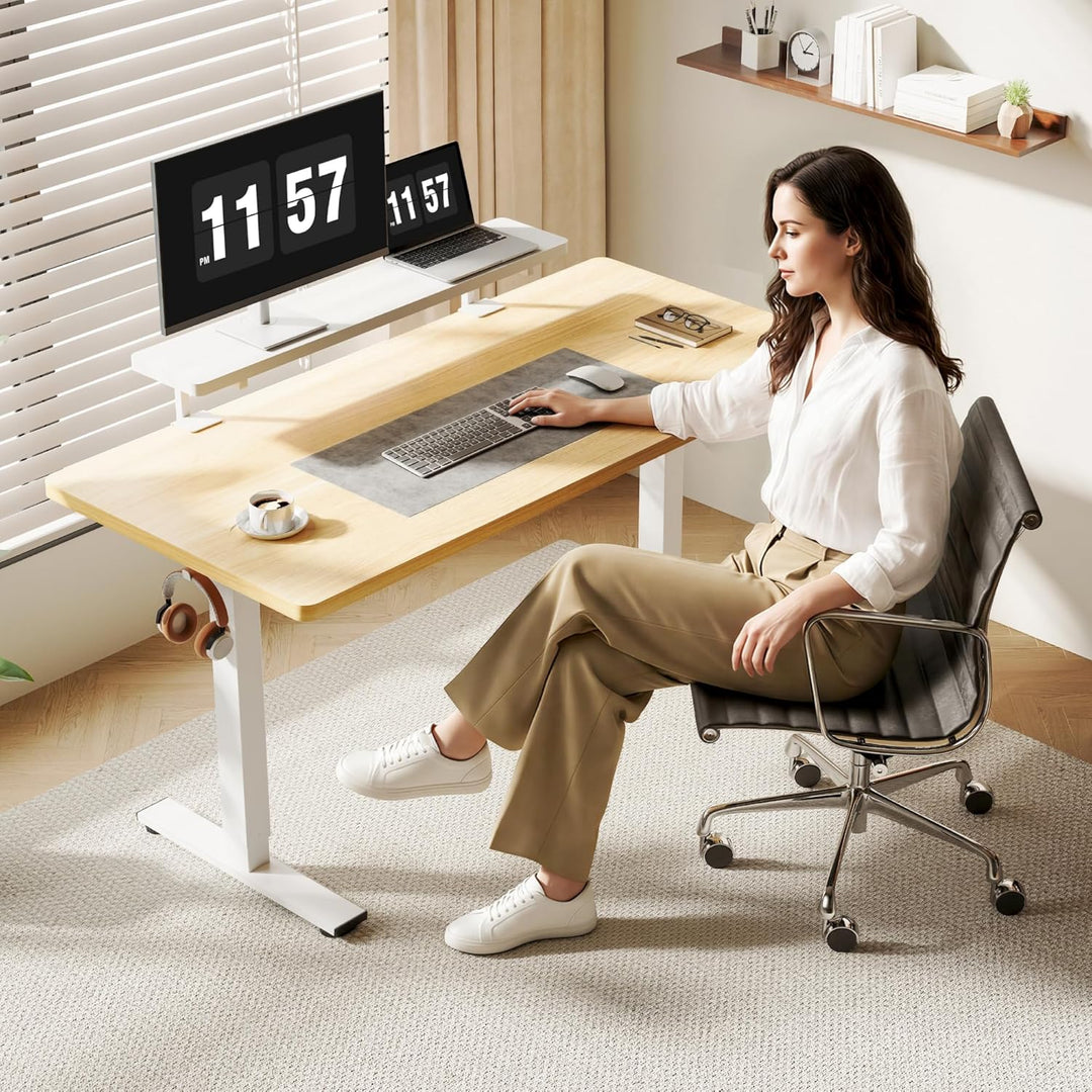 FlexiSpot Monitorerhöhung mit Kabelmanagement, Schreibtisch Aufsatz, klemmbare Schreibtischablage, S