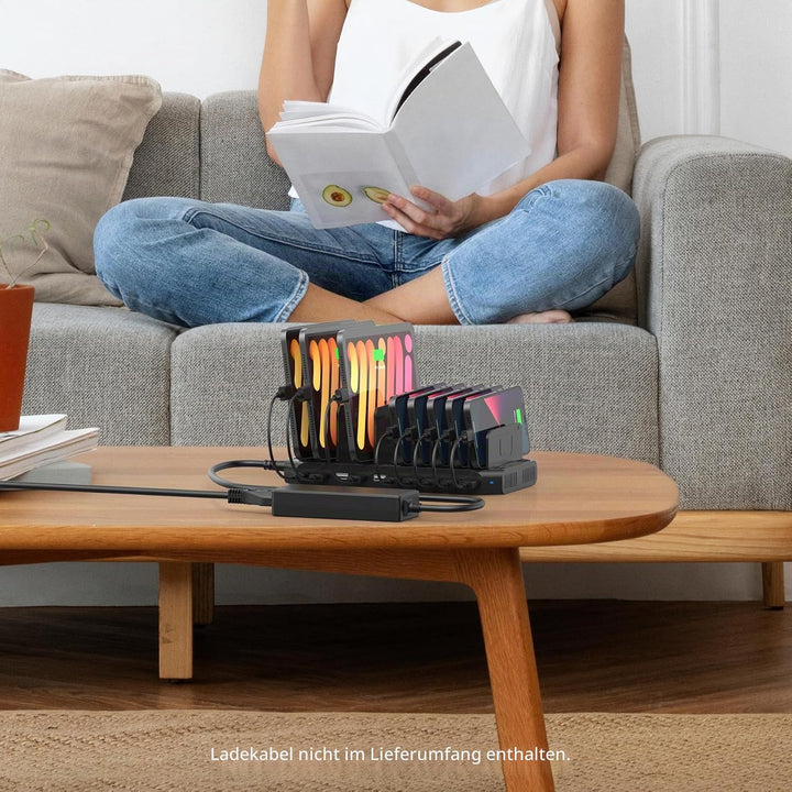 Alxum 60W Multi USB Ladestation 10 Ports mit QC 3.0 Ladestation Mehrere Geräte Schnelles für Mobilte