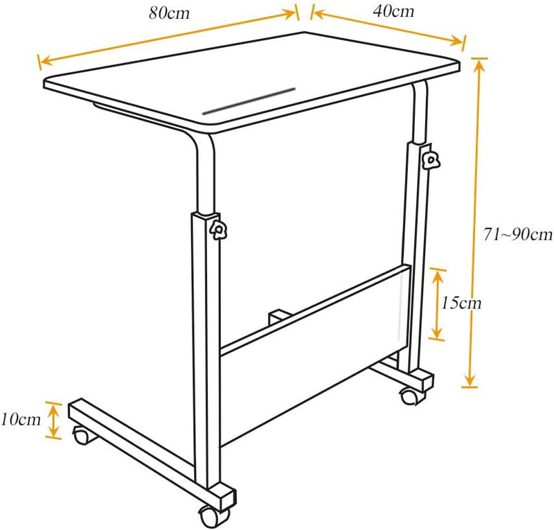 sogesfurniture höhenverstellbar Laptoptisch Computertisch mit Tablet Steckplatz, 80 * 40cm PC Tisch