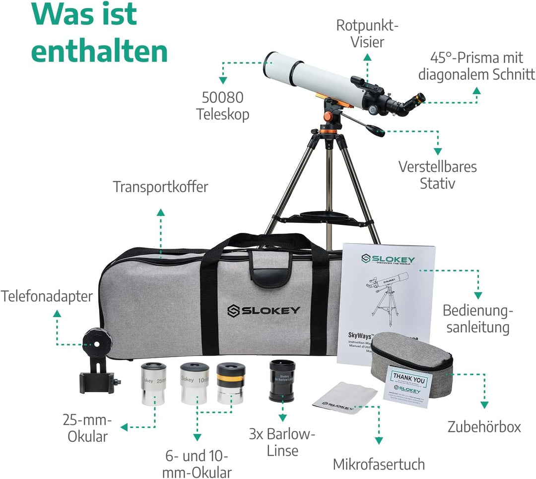 Teleskop Astronomie, Tragbares und Leistungsstarkes 20x-250x, Einfach zu Montieren und zu Verwenden,