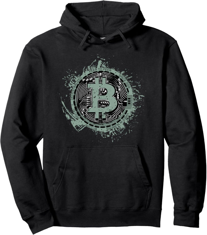 Bitcoin BTC Symbol Krypto und Bitcoin Pullover Hoodie