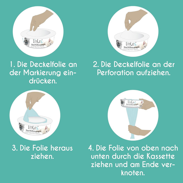 Littycat Nachfüllkassetten für Littycat Katzenstreuentsorgungseimer - 3er Pack