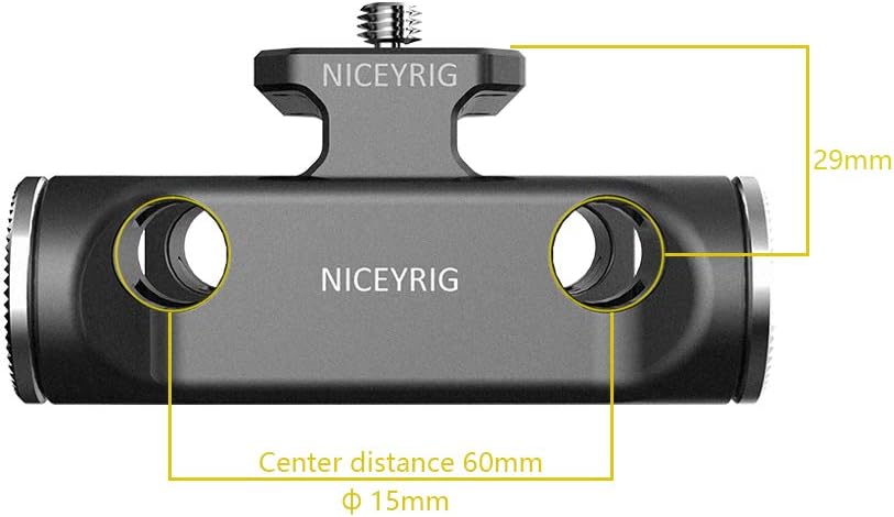NICEYRIG Riser Grundplatte mit Rosettenhalterung & 15 mm Stabklemme für Canon C100/C300/C500 Sony FS