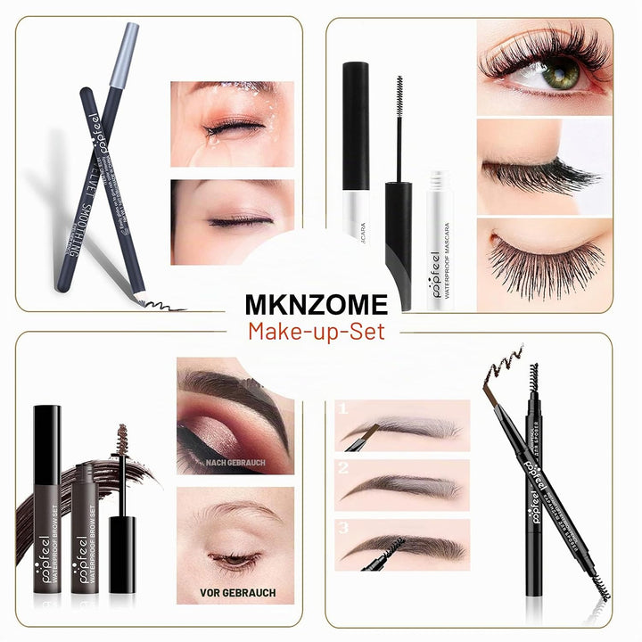 Professionelles Make-up Sets, MKNZOME 24St Schminke Set Damen mit Schminktasche Schminkset Makeup Pa