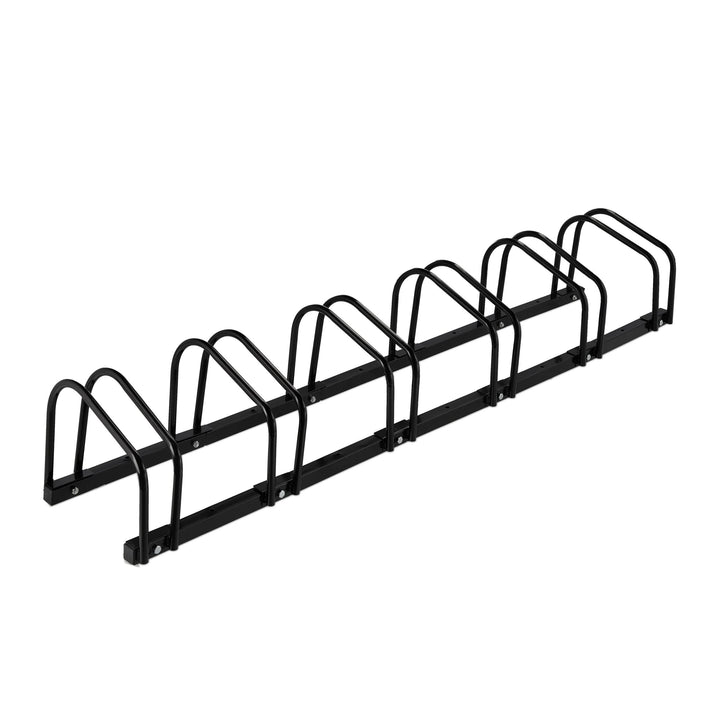 Relaxdays Fahrradständer Boden, für 6 Räder, bis 60 mm Reifenbreite, Metall, Garage, Fahrrad-Aufstel