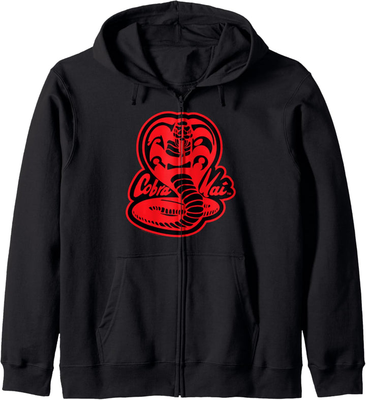 Cobra Kai Rote und schwarze Kobra Kapuzenjacke