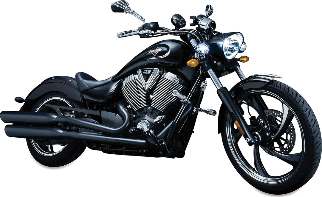 Kuryakyn 1759 Motorradlenker Zubehör: Skelett Hand Rückspiegel Seitenspiegel Chrom Vorbauten Schwarz