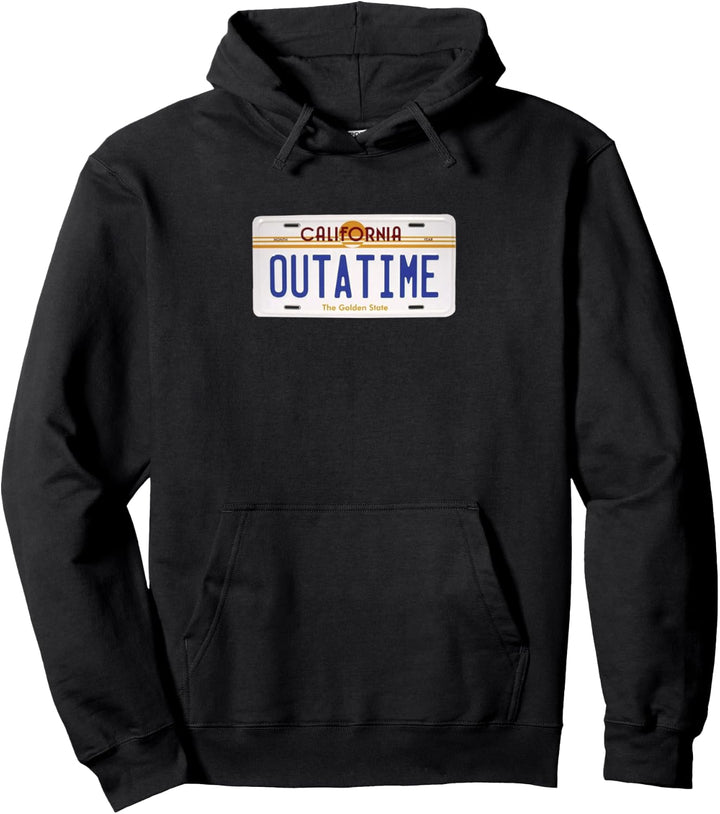 Outatime Classic SciFi Retro Future California Nummernschild Pullover Hoodie