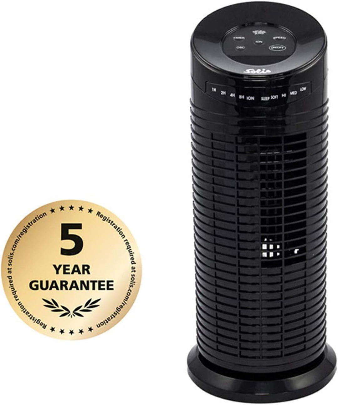 Solis Turmventilator 749 mit Ionengenerator und Schwenkfunktion - Tower Ventilator - 43 cm Höhe - Sc