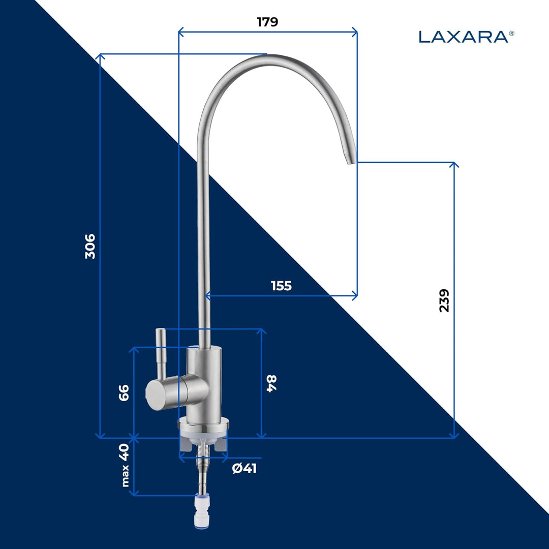 Kaltwasserhahn & Wasserhahn für Wasserfilter & Umkehrosmose aus Edelstahl | Osmose Armatur | Osmose