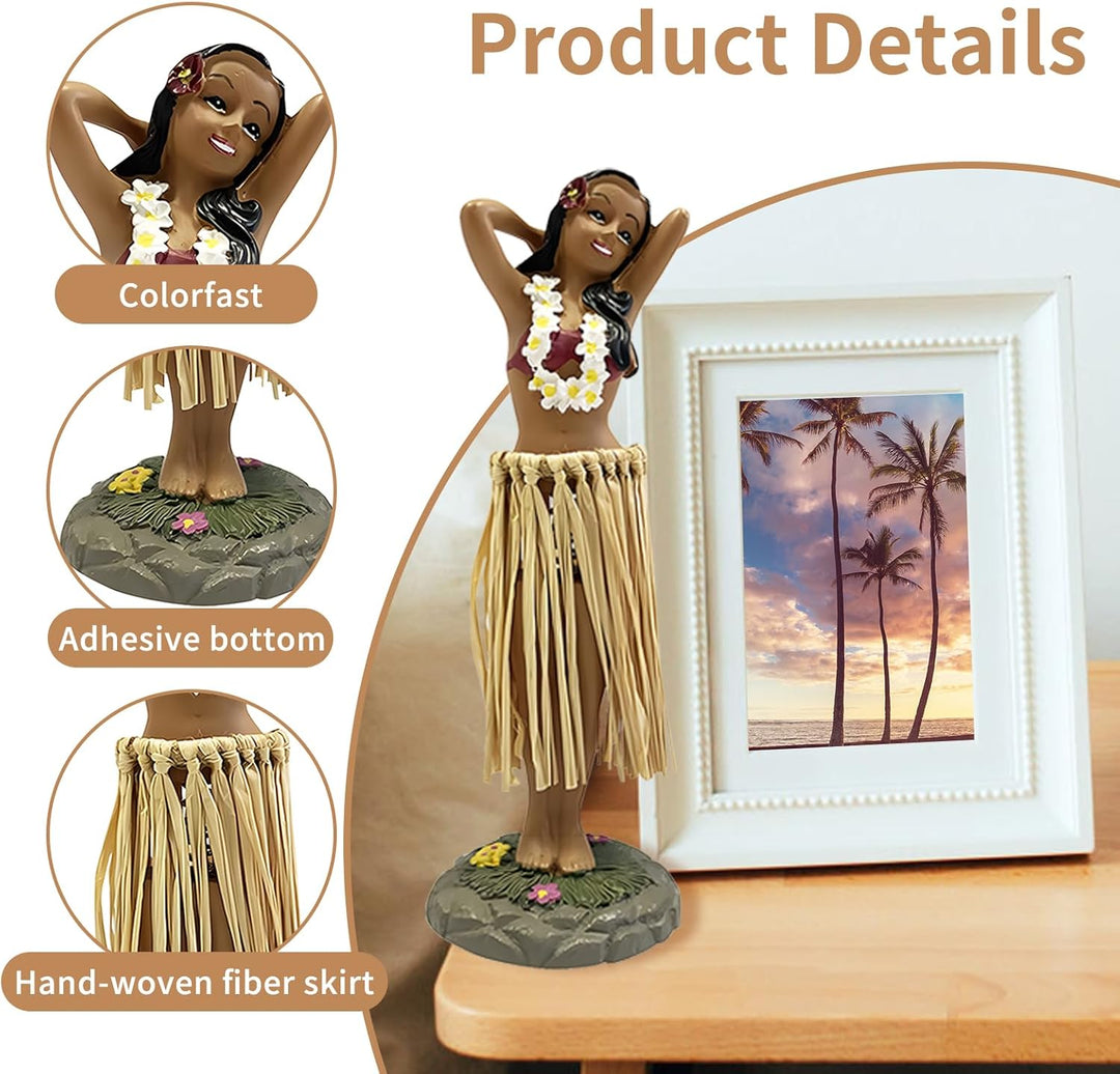 pilyero Hawaiianische Tanzfigur Armaturenbrett-Ornamente, Wackelfigur Auto, Hawaii Hula Girl Posing,