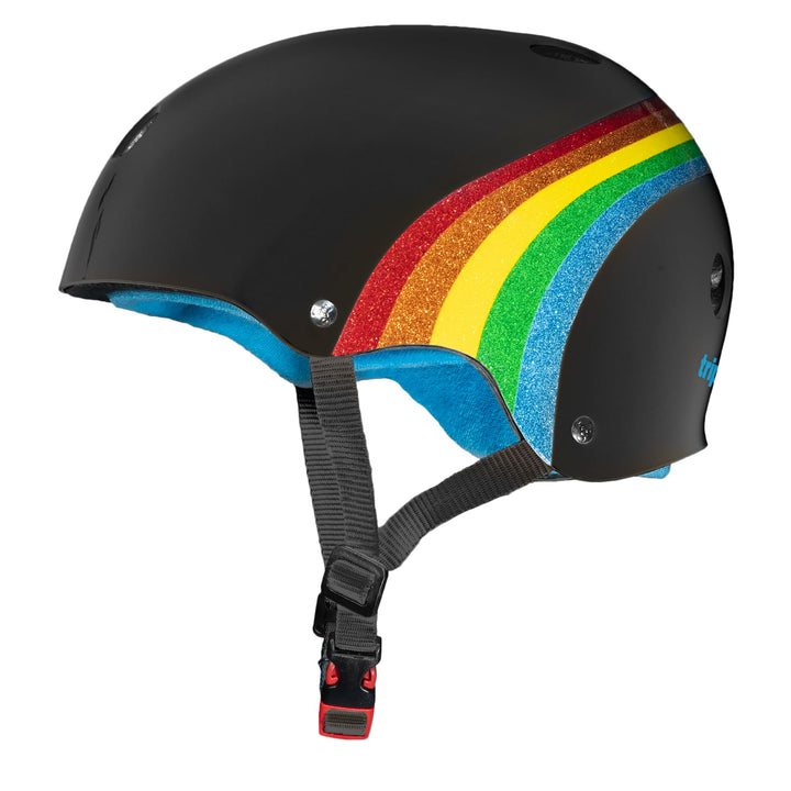 Triple Eight Herren Zertifizierter Sweatsaver-Helm Skate-und Skateboard S/M Regenbogen Sparkle Schwa