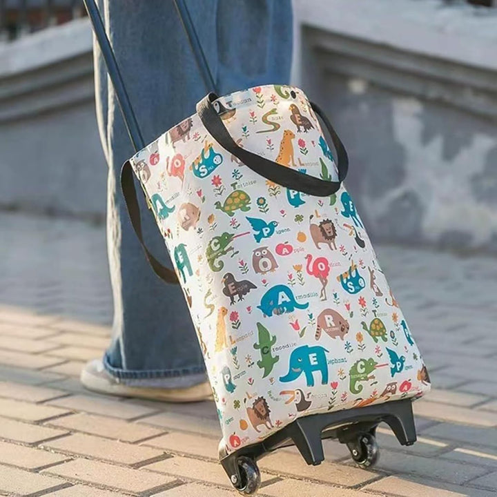 Einkaufstrolley, Faltbare Tragbare Tragetasche Mit Rädern, Rollender Einkaufswagen Modische Einkaufs
