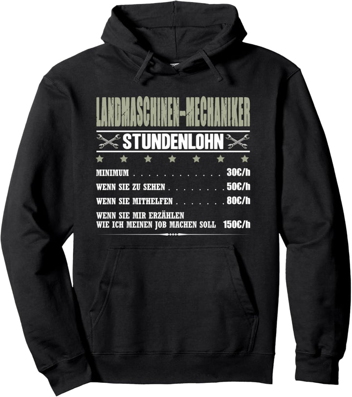 Landmaschinenmechaniker Stundenlohn Landmaschinen Mechaniker Pullover Hoodie