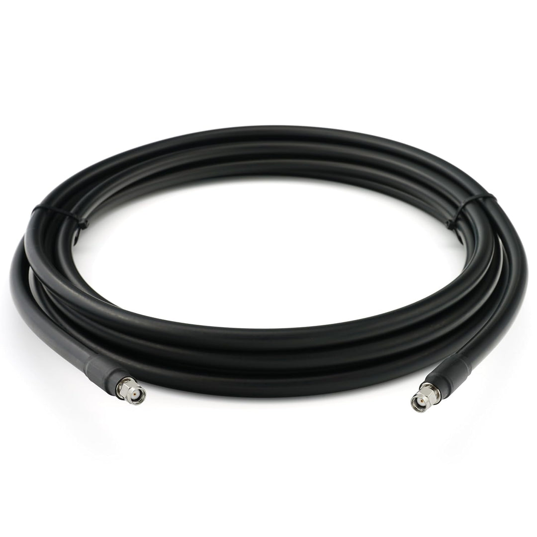 12m RP-SMA Stecker auf RP-SMA Stecker Koaxialkabel – 12 Meter 8D-FB Ultra-Verlustarmes Ø11.1mm Verlä