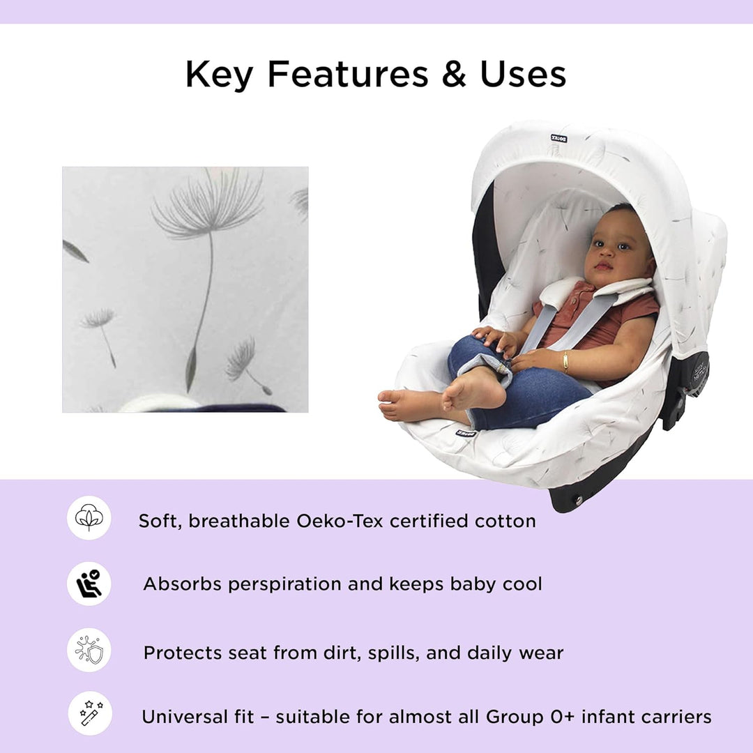 Original Dooky Seat Cover Schonbezug Dandelion für Babyschale Universalgrösse geeignet für 3 und 5 P