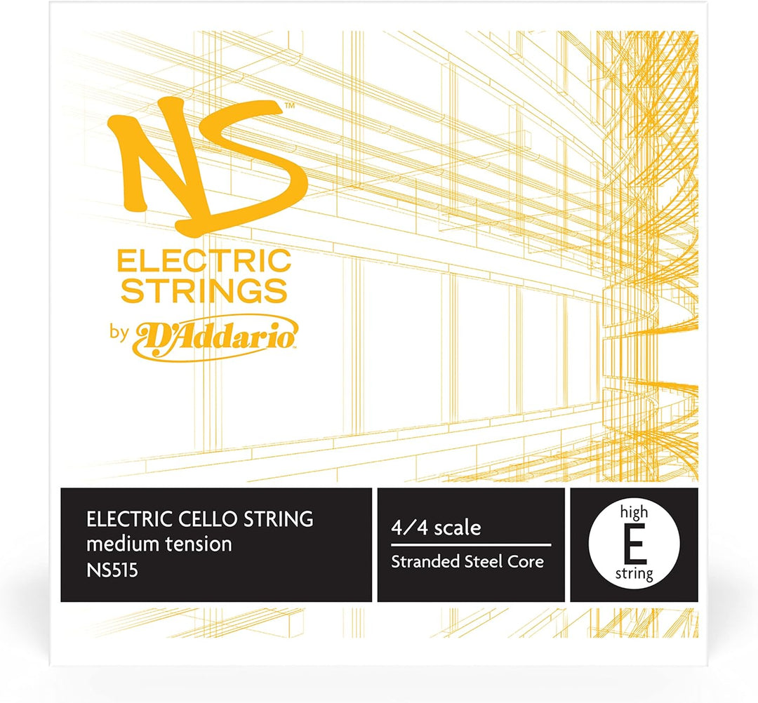 D'Addario NS515 Elektrik-Cello Einzelsaite 'High E' mehrfach verdrillter Stahlkern Medium Cello High