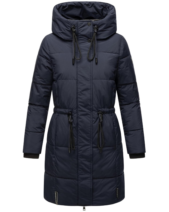 Navahoo Damen Wintermantel kurzer Steppmantel mit Kapuze Zuckertatze XIV XS-XXL XS Navy, XS Navy