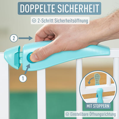 ib style Türschutzgitter Berrin 67-175, Treppengitter für Babys, Treppenschutzgitter ohne Bohren, Tü