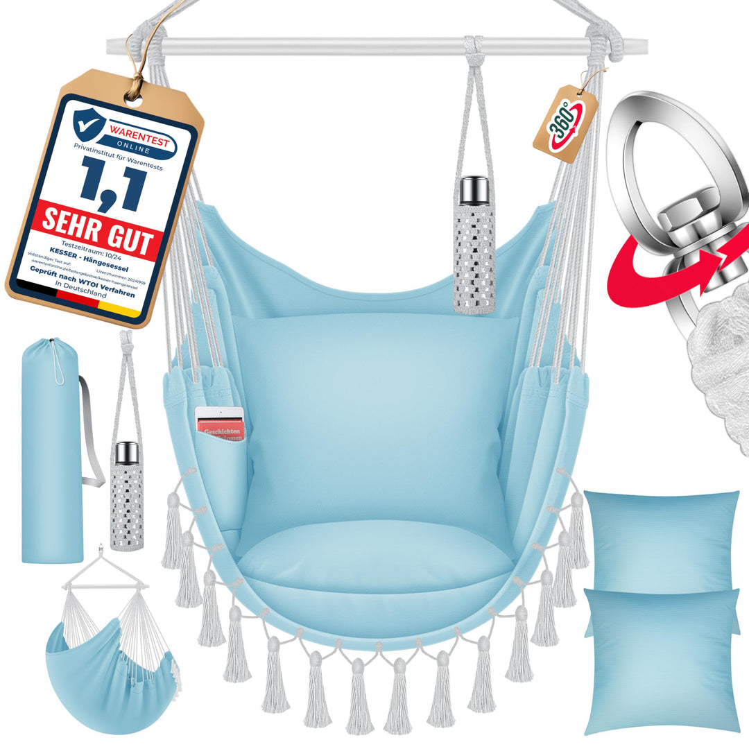 KESSER® Hängesessel Safari XXL Hängestuhl für Erwachsene & Kinder Hängematte bis 150 kg Hängesitz Au
