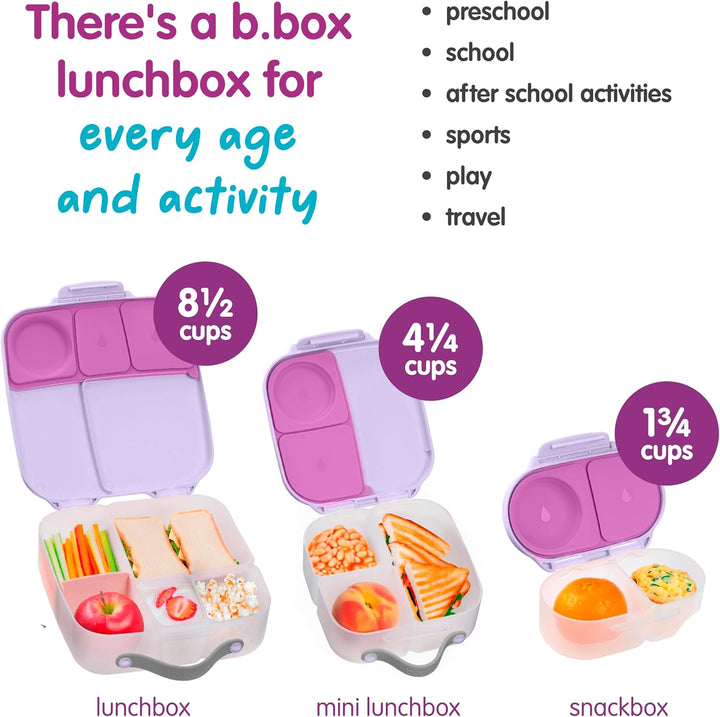 b.box Mini Brotdose | Bento-Box mit 3 Fächern (2 auslaufsicher) | Ideal für Kleinkinder, Kinderlunch