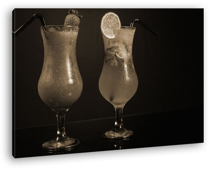 deyoli Dark appetitliche Cocktails Format: 80x60 Effekt: Sepia als Leinwand, Motiv fertig gerahmt au